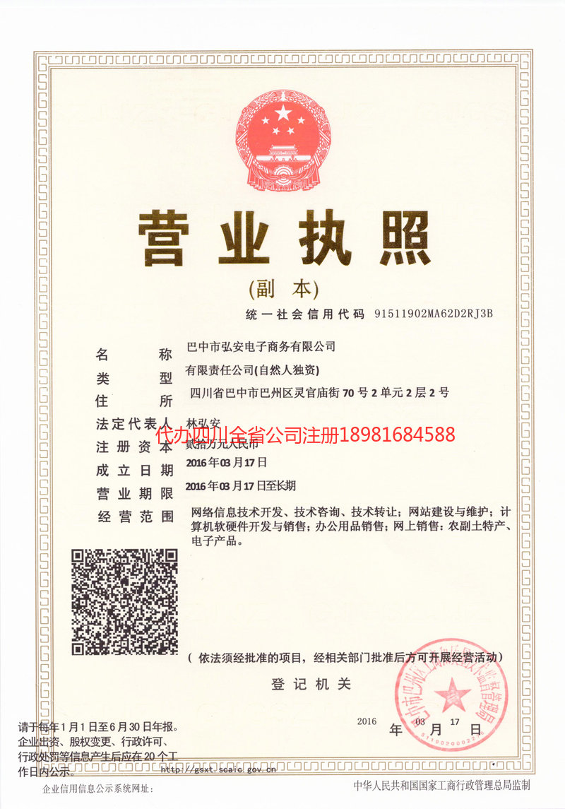 邻水邻水宏安电子商务有限公司