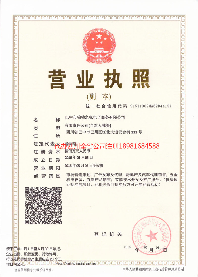 邻水邻水铂钻之家电子商务有限公司